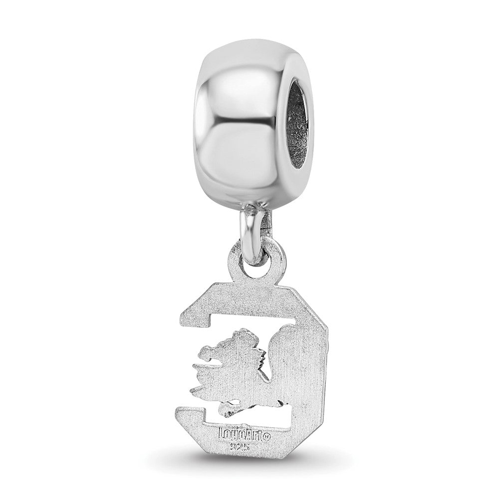 Sterling Silver Rhod-Pltd Logoart U. of South Carolina Xs Dangle Bead