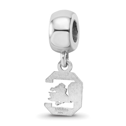 Sterling Silver Rhod-Pltd Logoart U. of South Carolina Xs Dangle Bead