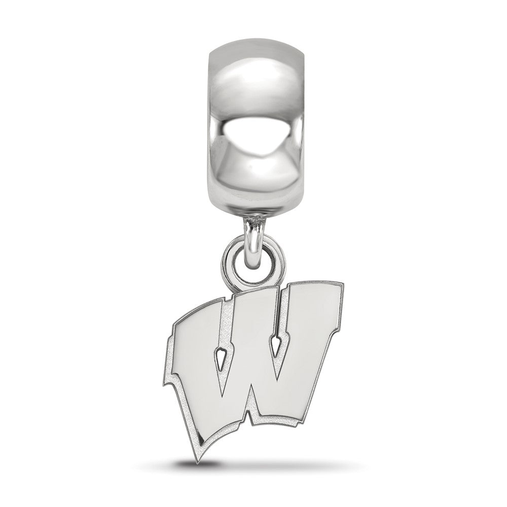 Sterling Silver Rhod-Pltd Logoart University of Wisconsin Xs Dangle Bead