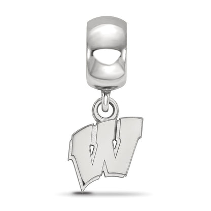 Sterling Silver Rhod-Pltd Logoart University of Wisconsin Xs Dangle Bead