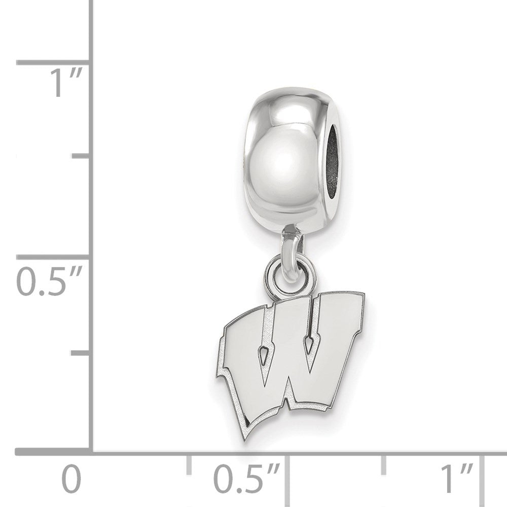 Sterling Silver Rhod-Pltd Logoart University of Wisconsin Xs Dangle Bead