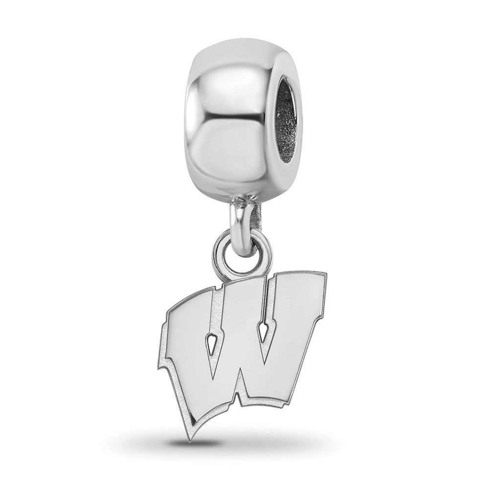 Sterling Silver Rhod-Pltd Logoart University of Wisconsin Xs Dangle Bead