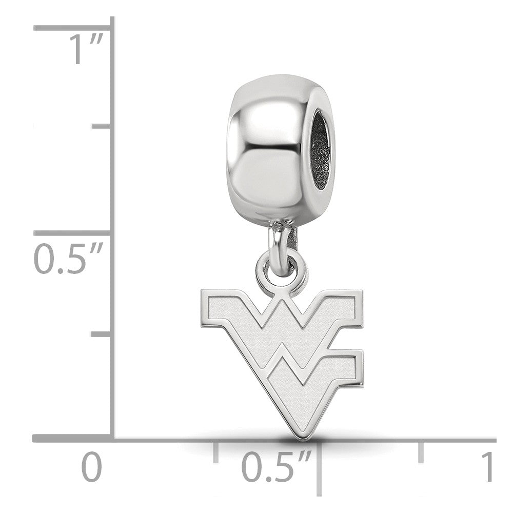Sterling Silver Rhod-Pltd Logoart West Virginia Univ. Xs Dangle Bead