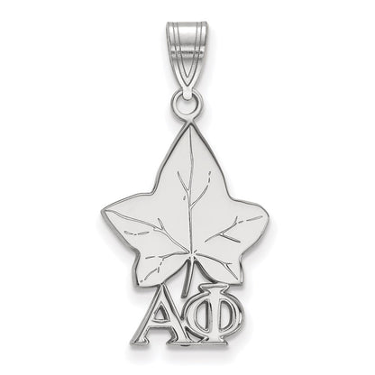 Sterling Silver Rhodium Plated Logoart Alpha Phi Sorority Symbol Medium Pendant