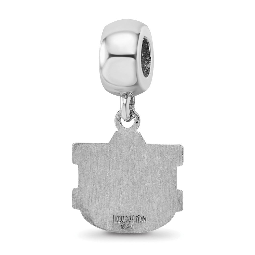 Sterling Silver Rhodium-Plated Logoart Auburn University Small Dangle Bead