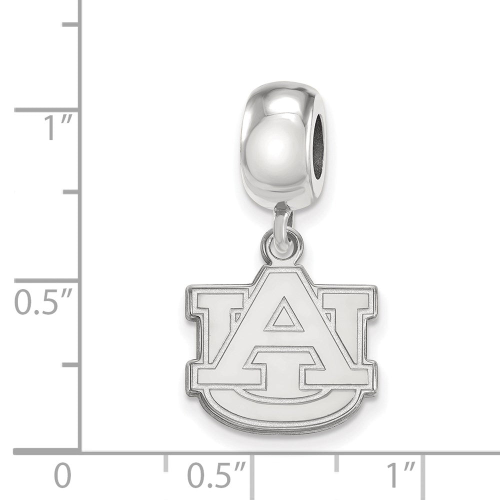 Sterling Silver Rhodium-Plated Logoart Auburn University Small Dangle Bead
