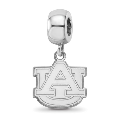 Sterling Silver Rhodium-Plated Logoart Auburn University Small Dangle Bead
