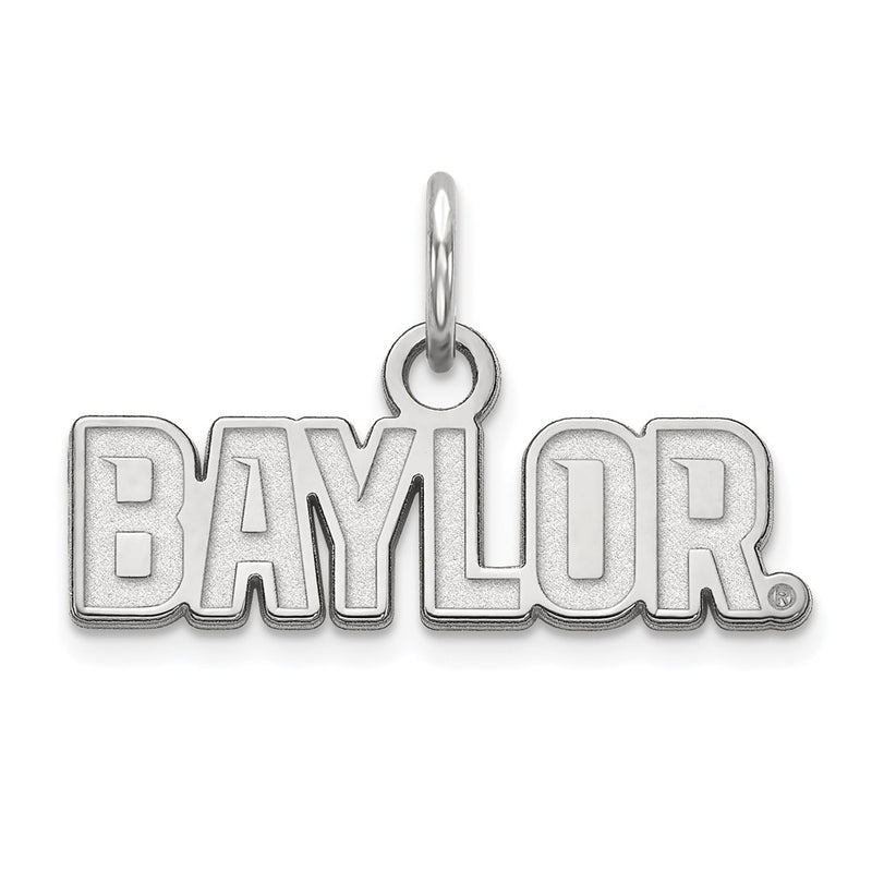Sterling Silver Rhodium Plated Logoart Baylor University Extra Small Pendant