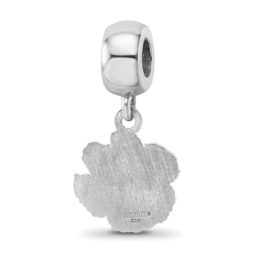 Sterling Silver Rhod-Pltd Logoart Clemson University Sm Dangle Bead