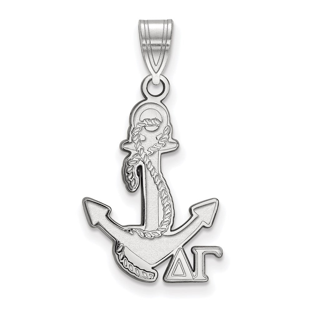 Sterling Silver Rhodium Plated Logoart Delta Gamma Sorority Symbol Medium Pendant