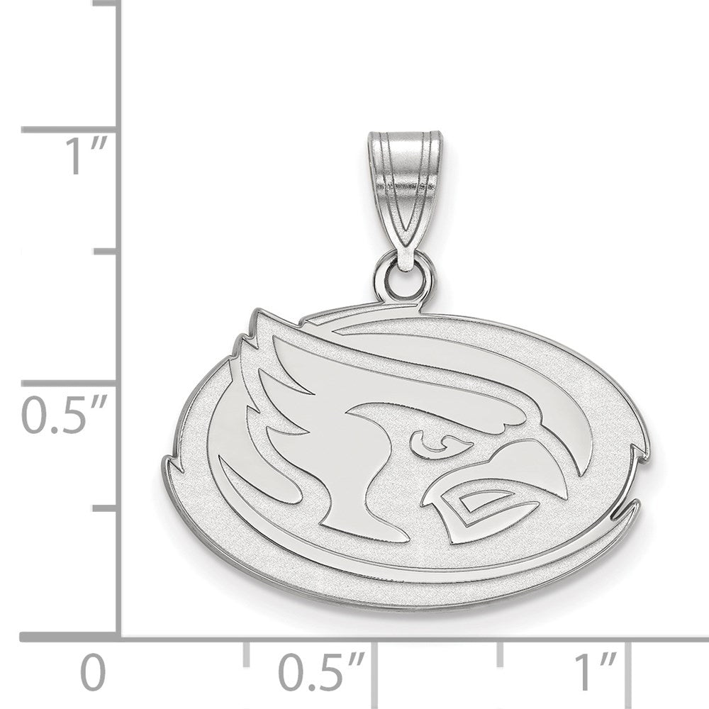 Sterling Silver Rhodium Plated Logoart Iowa State University Cardinal Medium Pendant