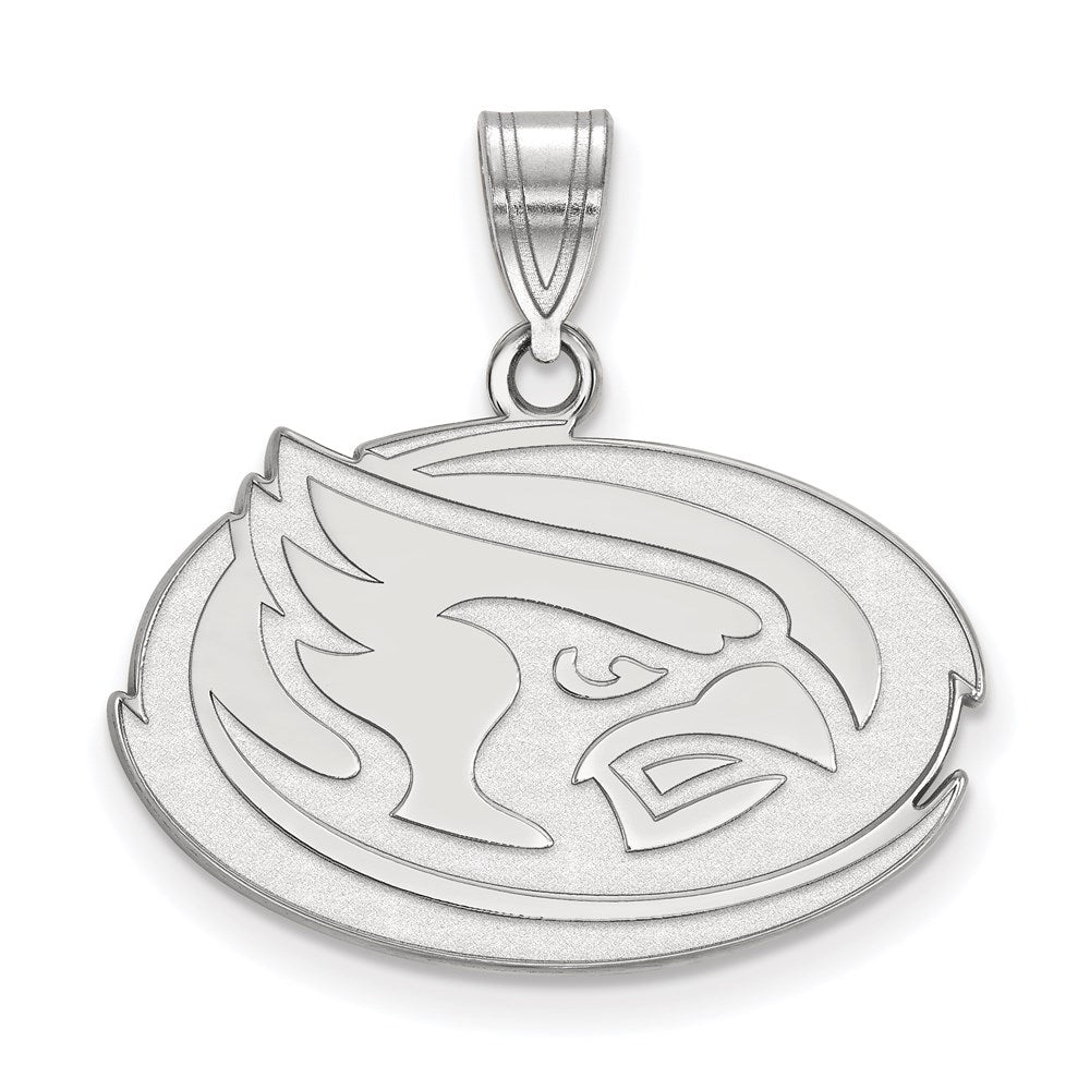 Sterling Silver Rhodium Plated Logoart Iowa State University Cardinal Medium Pendant