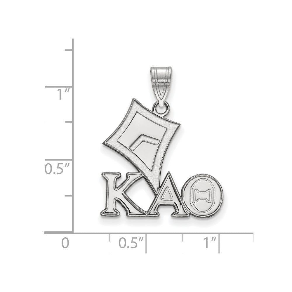 Sterling Silver Rhodium Plated Logoart Kappa Alpha Theta Sorority Symbol Medium Pendant