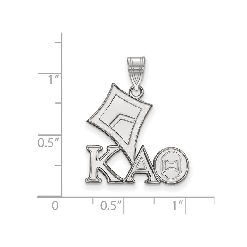 Sterling Silver Rhodium Plated Logoart Kappa Alpha Theta Sorority Symbol Medium Pendant