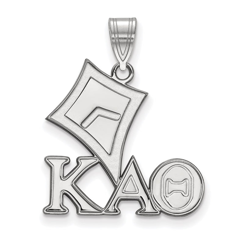 Sterling Silver Rhodium Plated Logoart Kappa Alpha Theta Sorority Symbol Medium Pendant