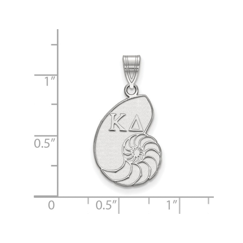 Sterling Silver Rhodium Plated Logoart Kappa Delta Sorority Symbol Medium Pendant