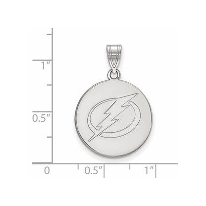 10K White Gold Nhl Logoart Tampa Bay Lightning Large Disc Pendant