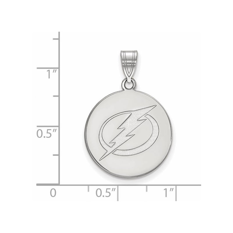 10K White Gold Nhl Logoart Tampa Bay Lightning Large Disc Pendant