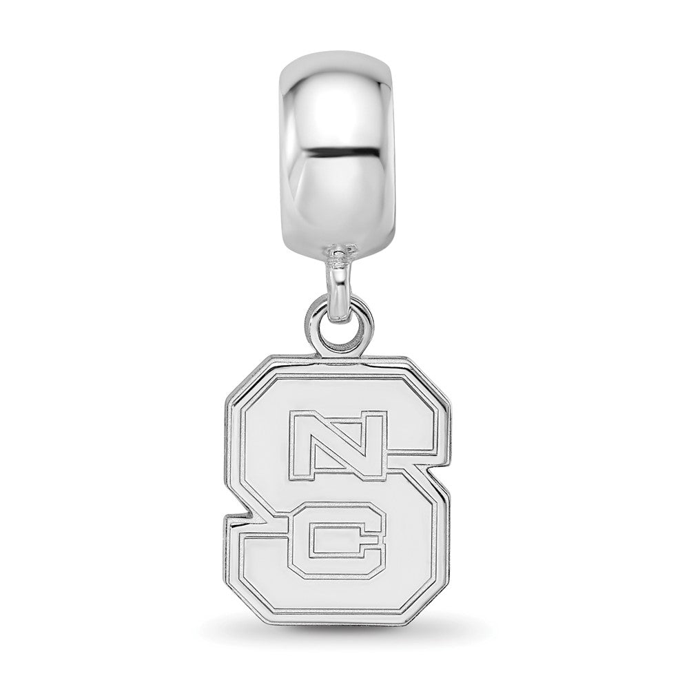 Sterling Silver Rhod-Pltd Logoart North Carolina State U. Sm Dangle Bead