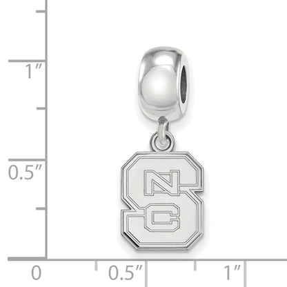 Sterling Silver Rhod-Pltd Logoart North Carolina State U. Sm Dangle Bead