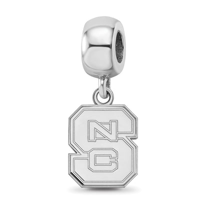 Sterling Silver Rhod-Pltd Logoart North Carolina State U. Sm Dangle Bead