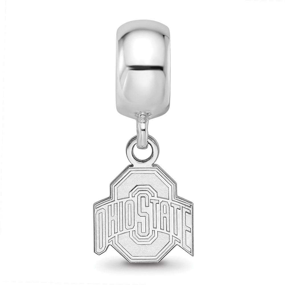 Sterling Silver Rhod-Pltd Logoart Ohio State University Xs Dangle Bead