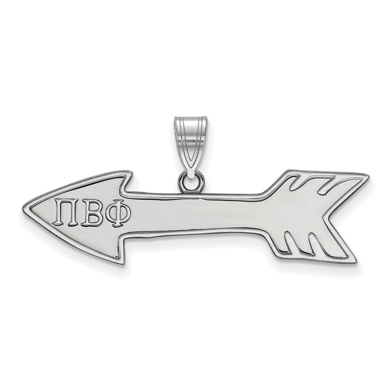 Sterling Silver Rhodium Plated Logoart Pi Beta Phi Sorority Symbol Medium Pendant
