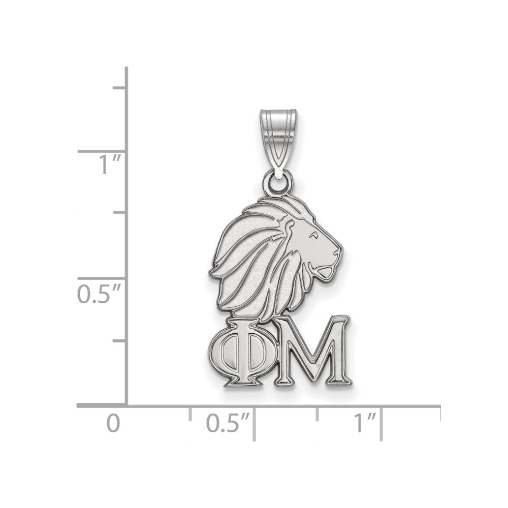 Sterling Silver Rhodium Plated Logoart Phi Mu Sorority Symbol Medium Pendant