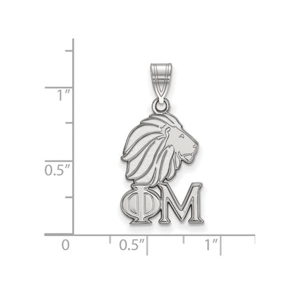 Sterling Silver Rhodium Plated Logoart Phi Mu Sorority Symbol Medium Pendant