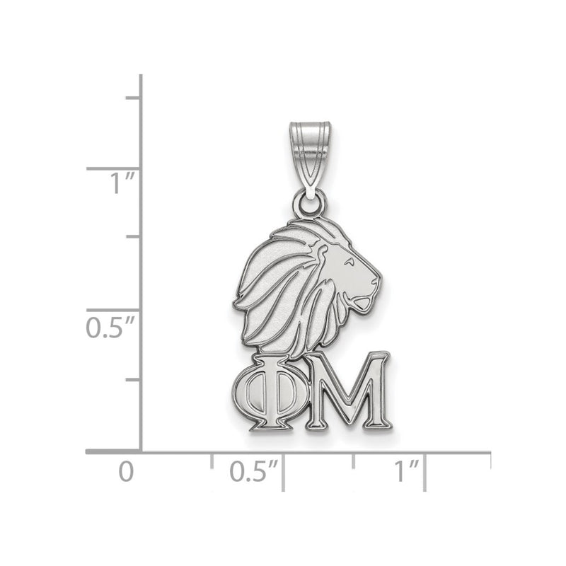 Sterling Silver Rhodium Plated Logoart Phi Mu Sorority Symbol Medium Pendant