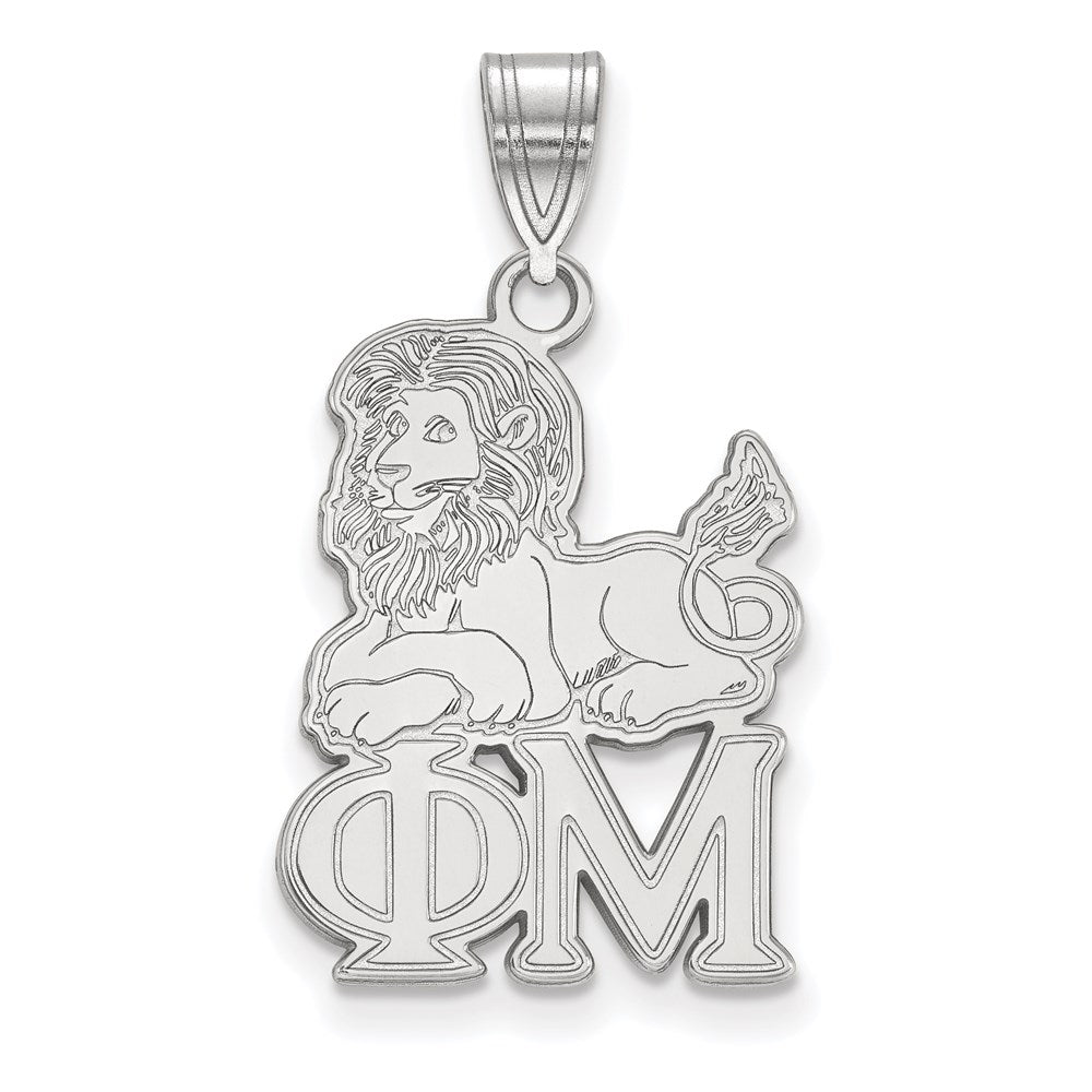 Sterling Silver Rhodium Plated Logoart Phi Mu Sorority Symbol Medium Pendant