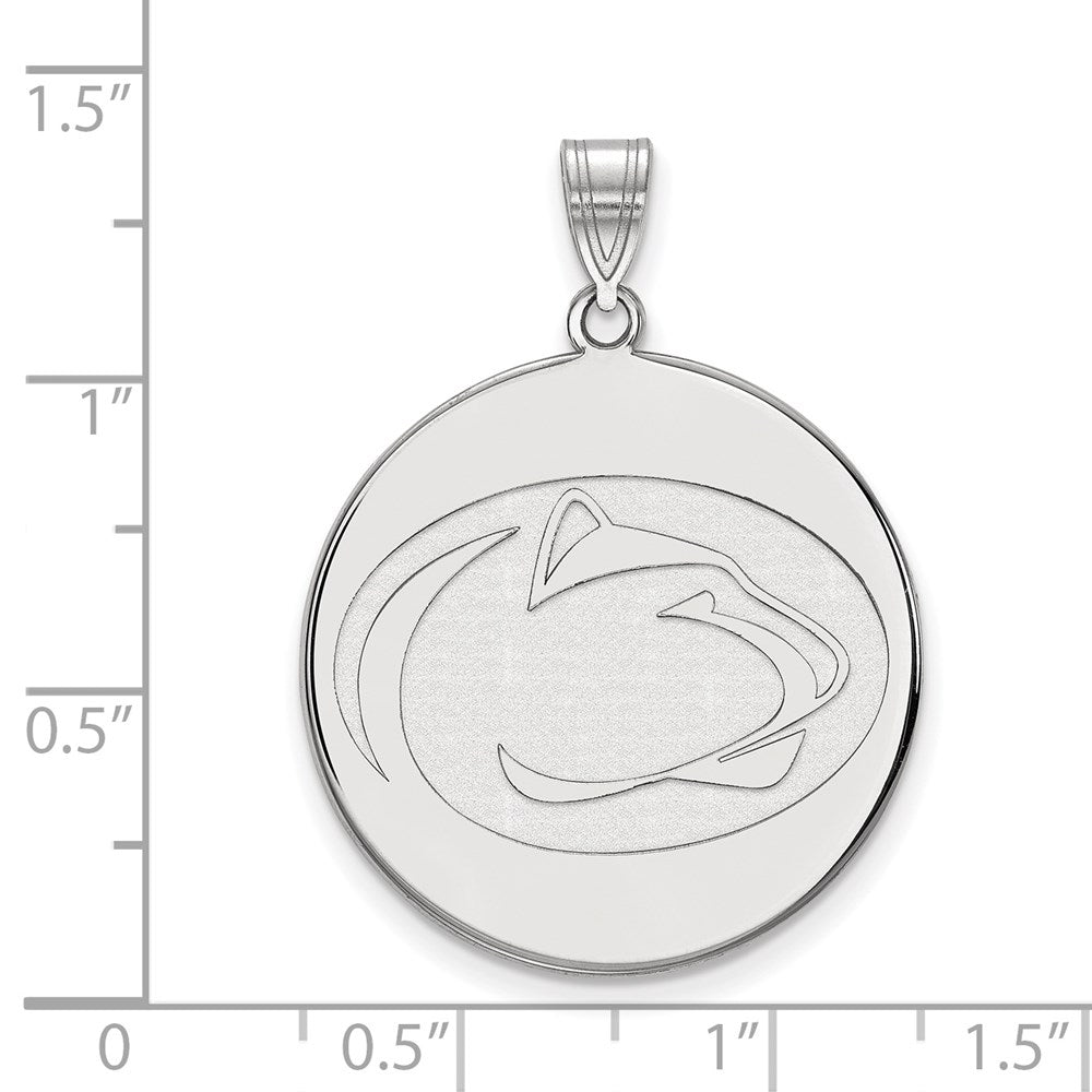 10K White Gold Logoart Penn State University Lion Extra Large Disc Pendant