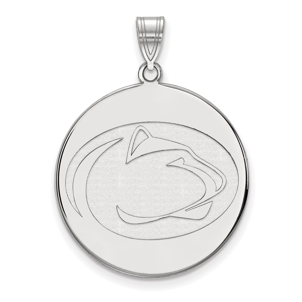 10K White Gold Logoart Penn State University Lion Extra Large Disc Pendant