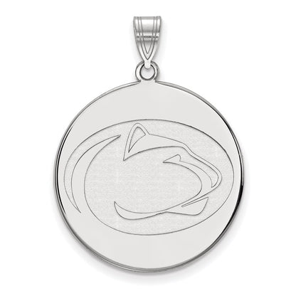 10K White Gold Logoart Penn State University Lion Extra Large Disc Pendant