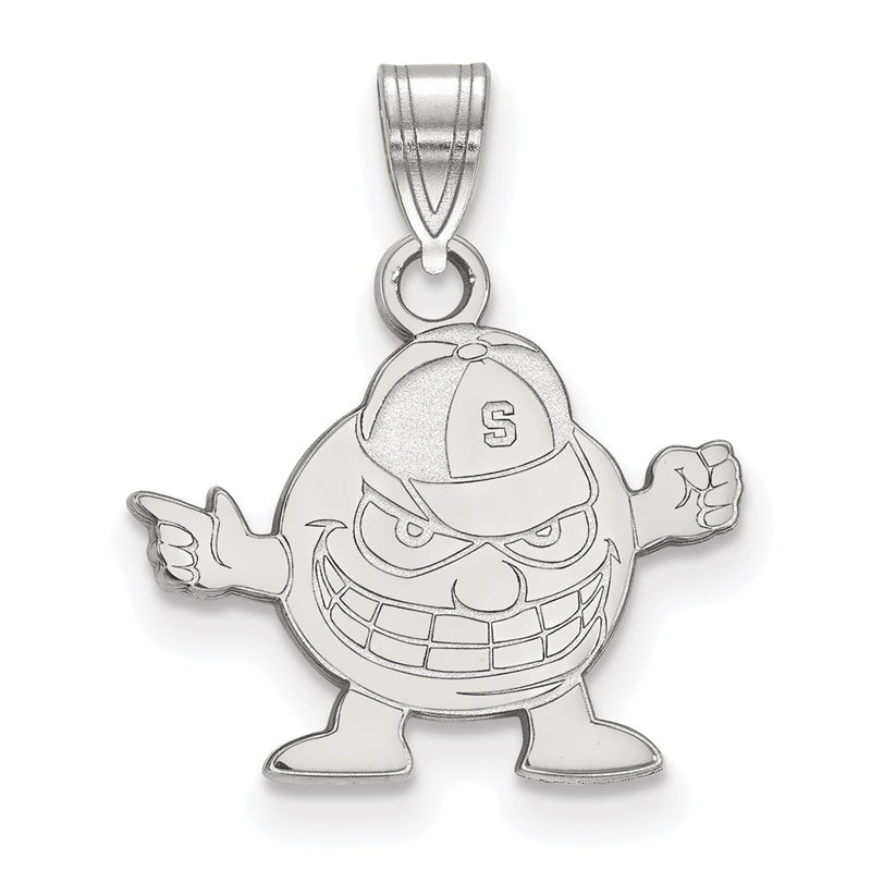 Sterling Silver Rhodium Plated Logoart Syracuse University Mascot Small Pendant