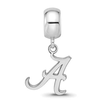 Sterling Silver Rhodium Plated Logoart University of Alabama Sm Dangle Bead