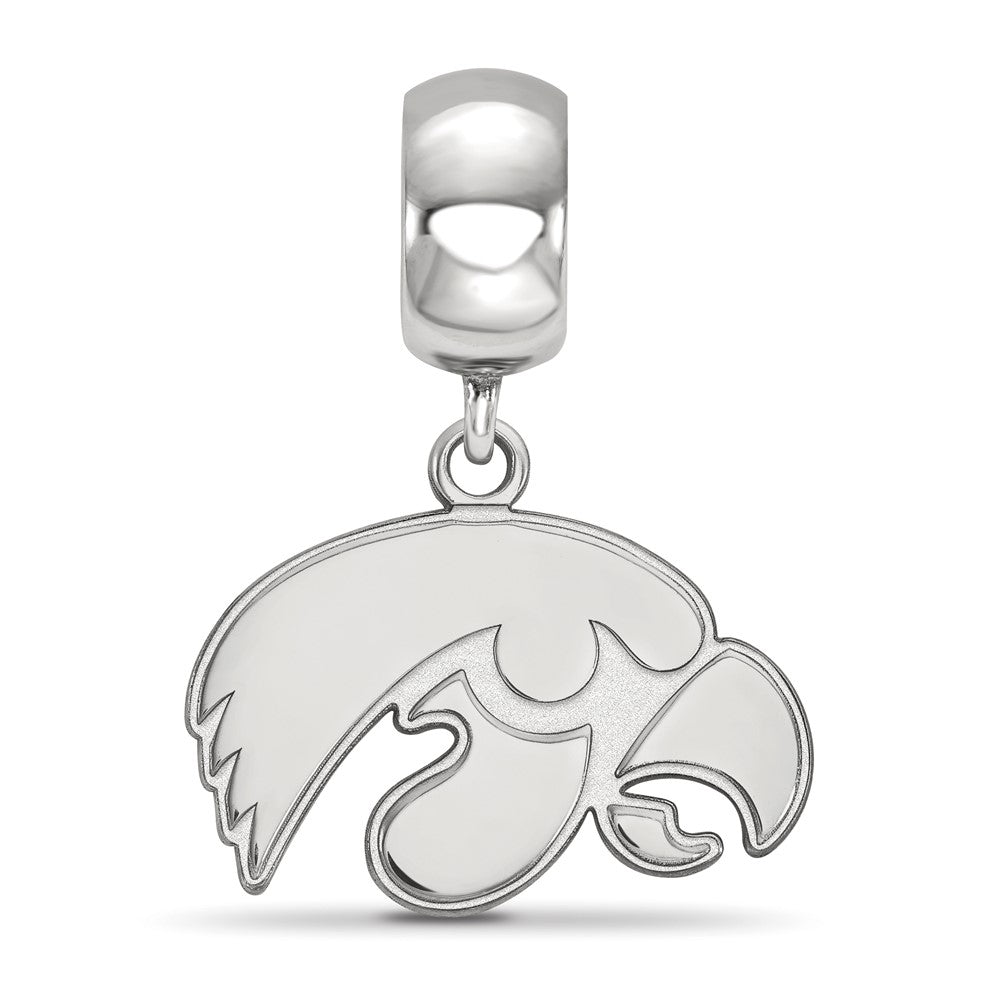 Sterling Silver Rhod-Pltd Logoart University of Iowa Small Dangle Bead