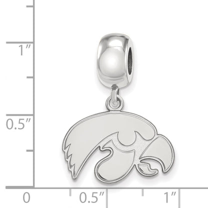 Sterling Silver Rhod-Pltd Logoart University of Iowa Small Dangle Bead
