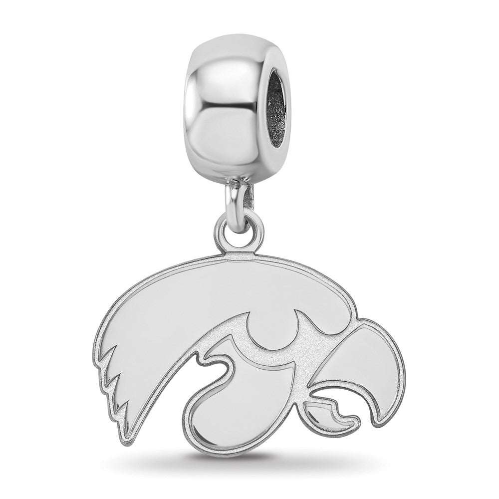 Sterling Silver Rhod-Pltd Logoart University of Iowa Small Dangle Bead