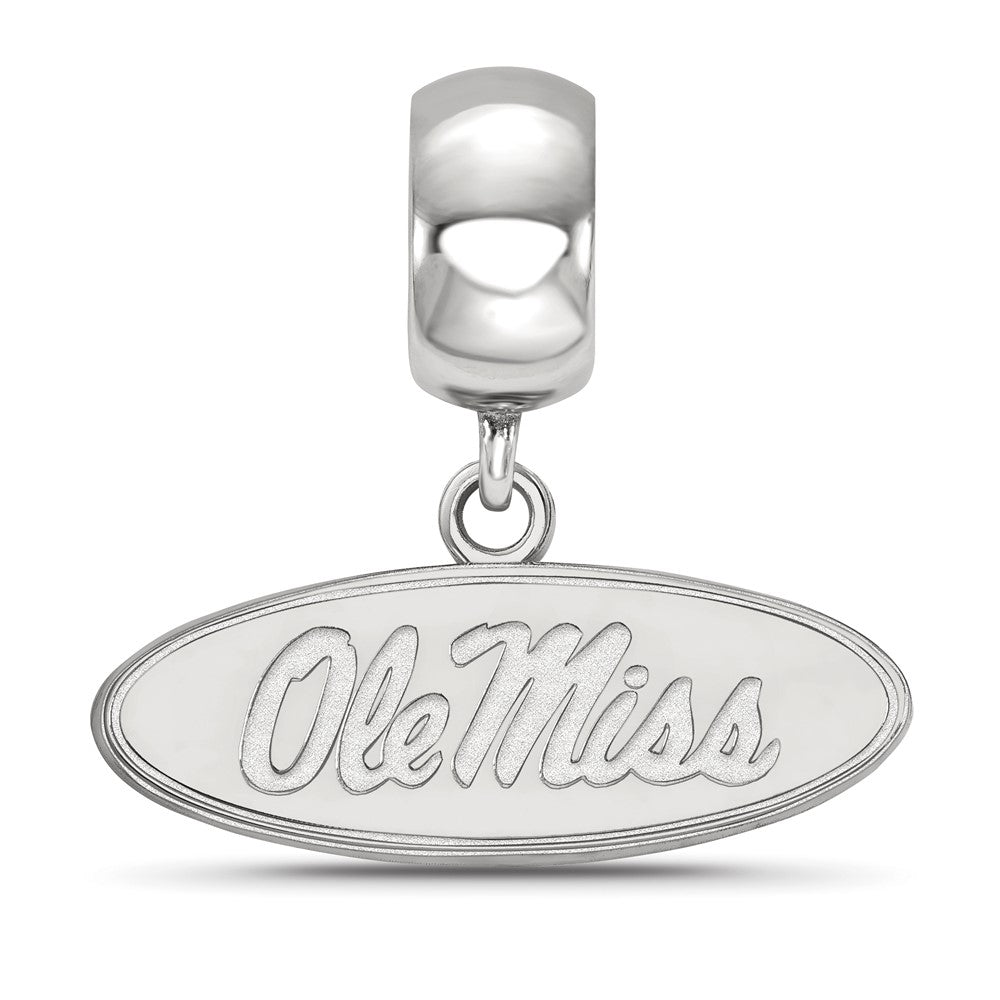 Sterling Silver Rhod-Pltd Logoart U. of Mississippi Sm Dangle Bead