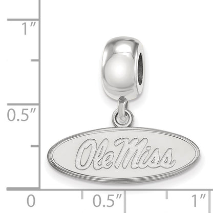 Sterling Silver Rhod-Pltd Logoart U. of Mississippi Sm Dangle Bead
