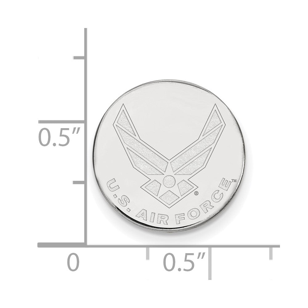Sterling Silver Rhod-Pltd Logoart U.s. Air Force Lapel Pin