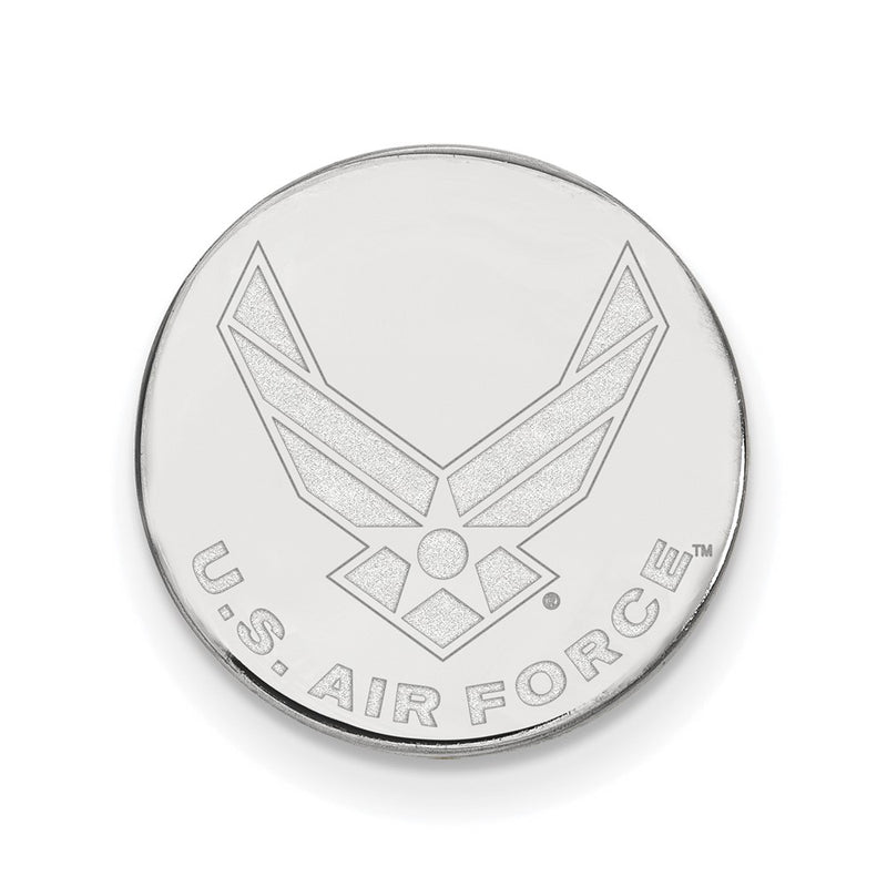 Sterling Silver Rhod-Pltd Logoart U.s. Air Force Lapel Pin