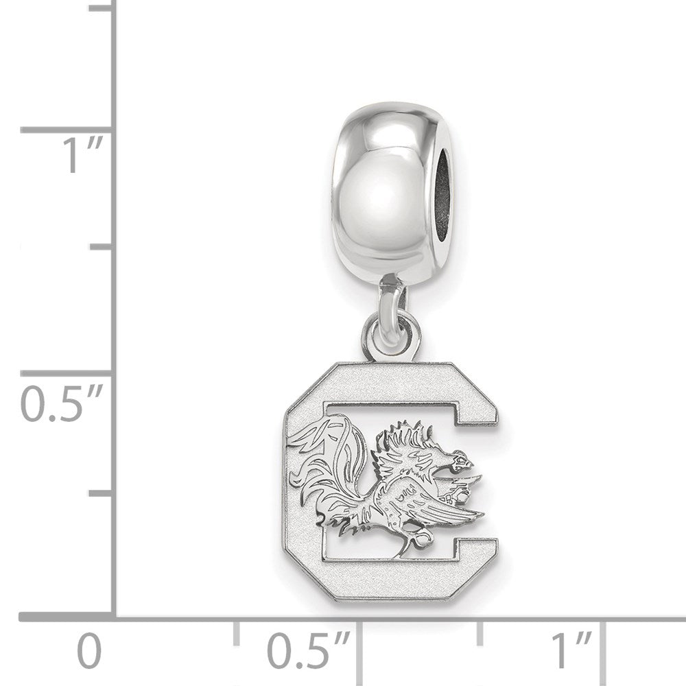 Sterling Silver Rhod-Pltd Logoart U. of South Carolina Sm Dangle Bead