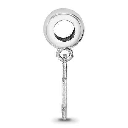 Sterling Silver Rhod-Pltd Logoart University of Wisconsin Sm Dangle Bead