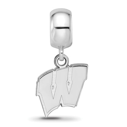 Sterling Silver Rhod-Pltd Logoart University of Wisconsin Sm Dangle Bead