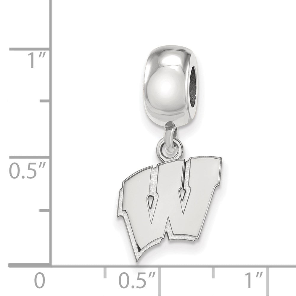 Sterling Silver Rhod-Pltd Logoart University of Wisconsin Sm Dangle Bead