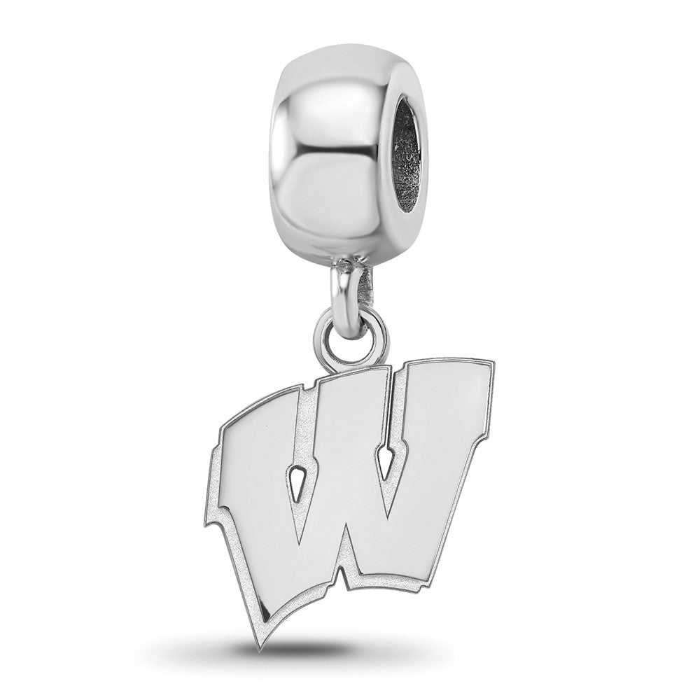 Sterling Silver Rhod-Pltd Logoart University of Wisconsin Sm Dangle Bead