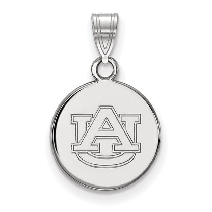 10K White Gold Logoart Auburn University Small Disc Pendant