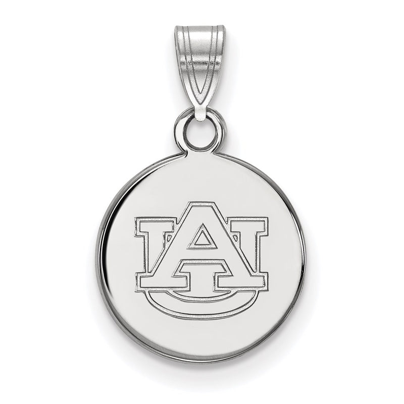 10K White Gold Logoart Auburn University Small Disc Pendant